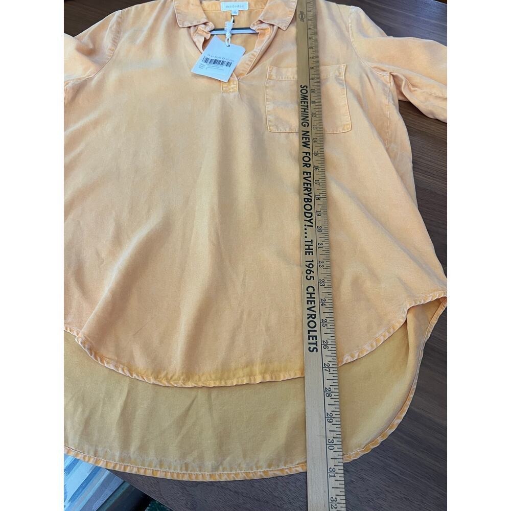 Mododoc Tencel Button Blouse Yellow Hi Low Shirt NWT Sz S - Picture 6 of 6